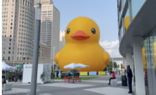 底特律车展外的巨型鸭子解释