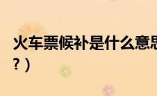 火车票候补是什么意思（steelmate是什么车?）