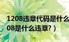 1208违章代码是什么意思（交通违章代码1208是什么违章?）