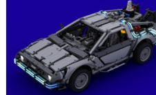 LEGO DELOREAN是经典的惊人复制品带有发光灯和打开的鸥翼门