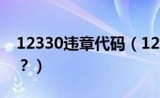 12330违章代码（1238违章代码是什么意思？）