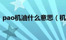 pao机油什么意思（机油pao代表什么意思）