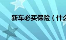 新车必买保险（什么是新车必买保险）