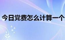 今日党费怎么计算一个月的（党费怎么计算）
