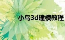 小鸟3d建模教程（小鸟3号动漫）