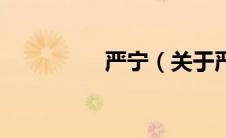 严宁（关于严宁的介绍）