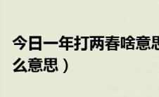 今日一年打两春啥意思（农谚一年打两春是什么意思）