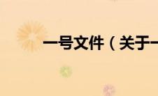 一号文件（关于一号文件的介绍）