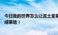 今日我的世界怎么让泥土变草方块（我的世界怎么让泥土变成草地）