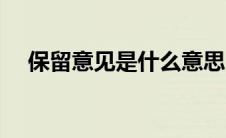 保留意见是什么意思（保留意见的意思）