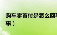 购车零首付是怎么回事（购车0首付是怎么回事）