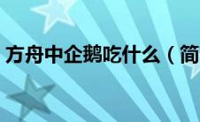 方舟中企鹅吃什么（简介方舟中企鹅吃什么）