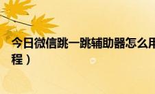 今日微信跳一跳辅助器怎么用（微信跳一跳辅助脚本使用教程）