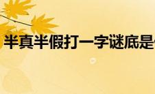 半真半假打一字谜底是什么(半真半假打一字)