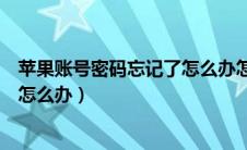 苹果账号密码忘记了怎么办怎么注销（苹果账号密码忘记了怎么办）