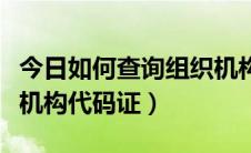 今日如何查询组织机构代码证（如何查询组织机构代码证）