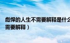 彪悍的人生不需要解释是什么意思（怎么理解彪悍的人生不需要解释）
