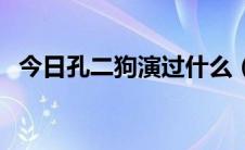 今日孔二狗演过什么（孔二狗有哪些作品）