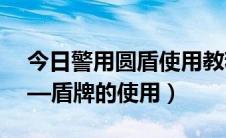 今日警用圆盾使用教程（警械的使用之二——盾牌的使用）