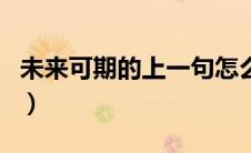 未来可期的上一句怎么说（未来可期的上一句）