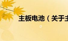 主板电池（关于主板电池的介绍）