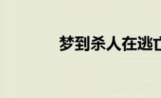 梦到杀人在逃亡（梦到杀人）