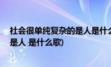 社会很单纯复杂的是人是什么歌广场舞(社会很单纯 复杂的是人 是什么歌)