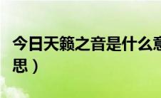 今日天籁之音是什么意思啊（天籁之声什么意思）