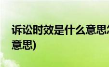 诉讼时效是什么意思怎么算(诉讼时效是什么意思)