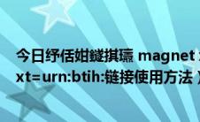 今日纾佸姏鐩掑瓙 magnet xt urn btih（磁力头magnet:xt=urn:btih:链接使用方法）