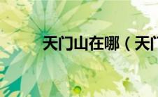 天门山在哪（天门山的地理位置）