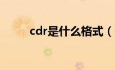 cdr是什么格式（cdr是什么格式）