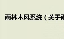 雨林木风系统（关于雨林木风系统的介绍）