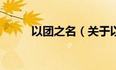 以团之名（关于以团之名的介绍）