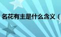 名花有主是什么含义（名花有主是什么意思）