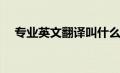 专业英文翻译叫什么(专业英文翻译软件)