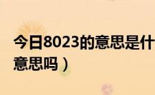 今日8023的意思是什么（你知道8023是什么意思吗）