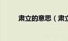 肃立的意思（肃立的意思是什么）