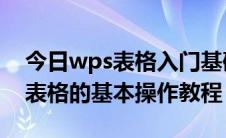 今日wps表格入门基础教程 从零开始（wps表格的基本操作教程）