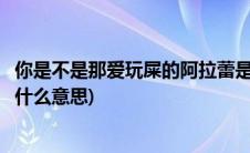 你是不是那爱玩屎的阿拉蕾是什么梗(我是爱玩屎的阿拉蕾是什么意思)