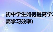 初中学生如何提高学习效率(初中学生如何提高学习效率)