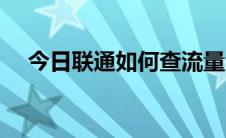 今日联通如何查流量（联通如何查流量）