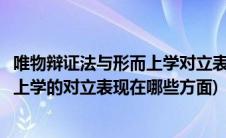 唯物辩证法与形而上学对立表现是否承认(唯物辩证法和形而上学的对立表现在哪些方面)