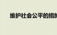 维护社会公平的措施（维护社会公平）