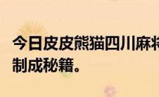 今日皮皮熊猫四川麻将血战到底为三位高手炼制成秘籍。
