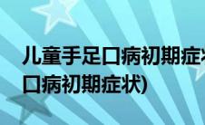 儿童手足口病初期症状是什么样的(儿童手足口病初期症状)