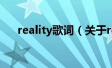 reality歌词（关于reality歌词的介绍）