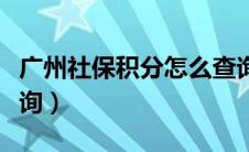 广州社保积分怎么查询（广州社保积分如何查询）