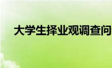 大学生择业观调查问卷（大学生择业观）