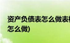 资产负债表怎么做表格步骤带图(资产负债表怎么做)